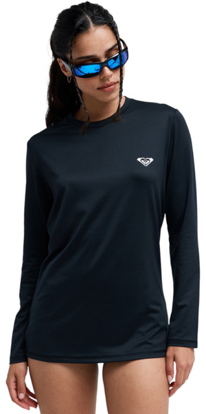2026 Roxy Womens Happy Waves Long Sleeve Rash Vest ERJWR03911 - Anthracite